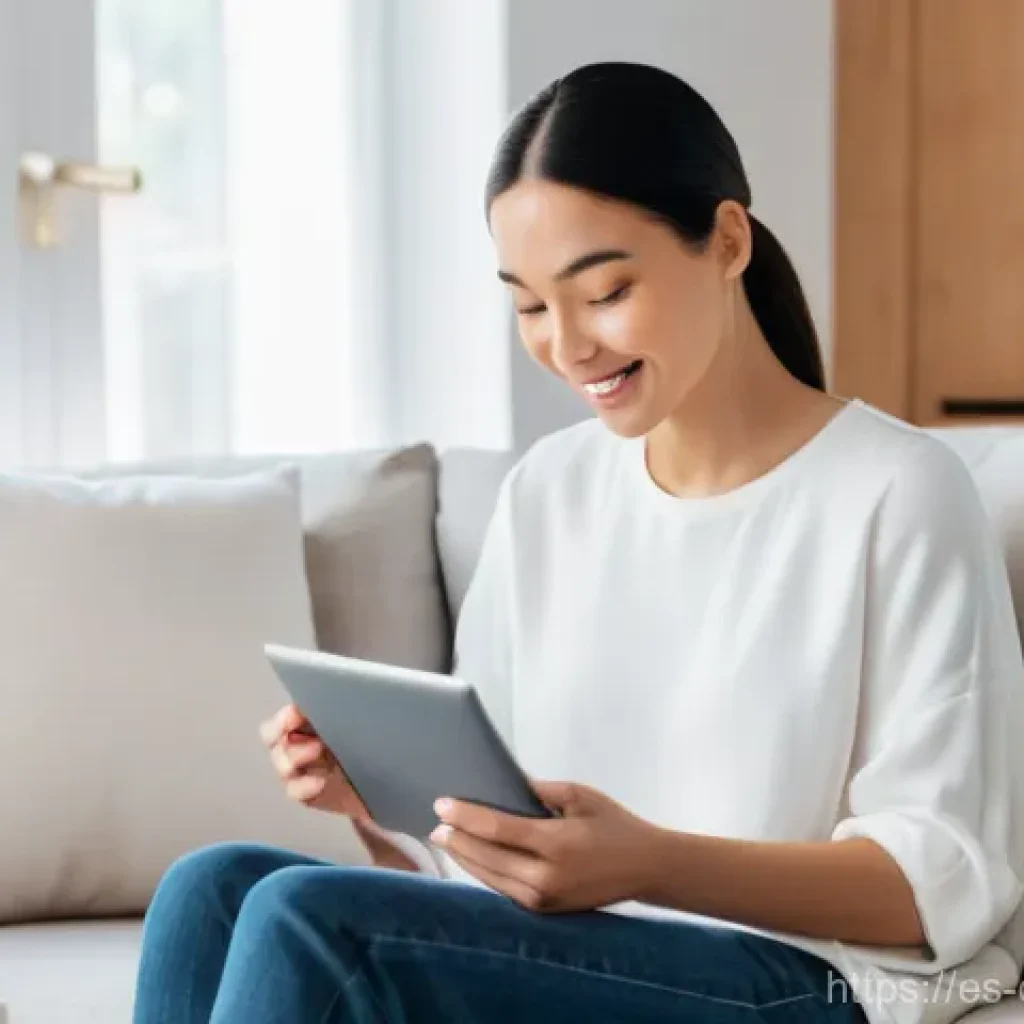 기술과 미니멀리즘의 관계 이해하기 - **Digital Decluttering for a Minimalist Home:** A bright, airy minimalist living room bathed in soft...